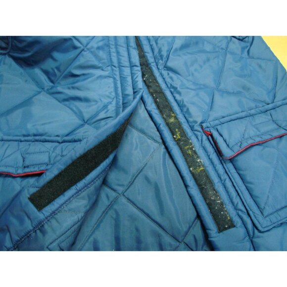 Stiches Unlimited Size M Flannel Lined Blue Quilted Jacket Vest Front Pocket Vtg - Picture 5 of 9